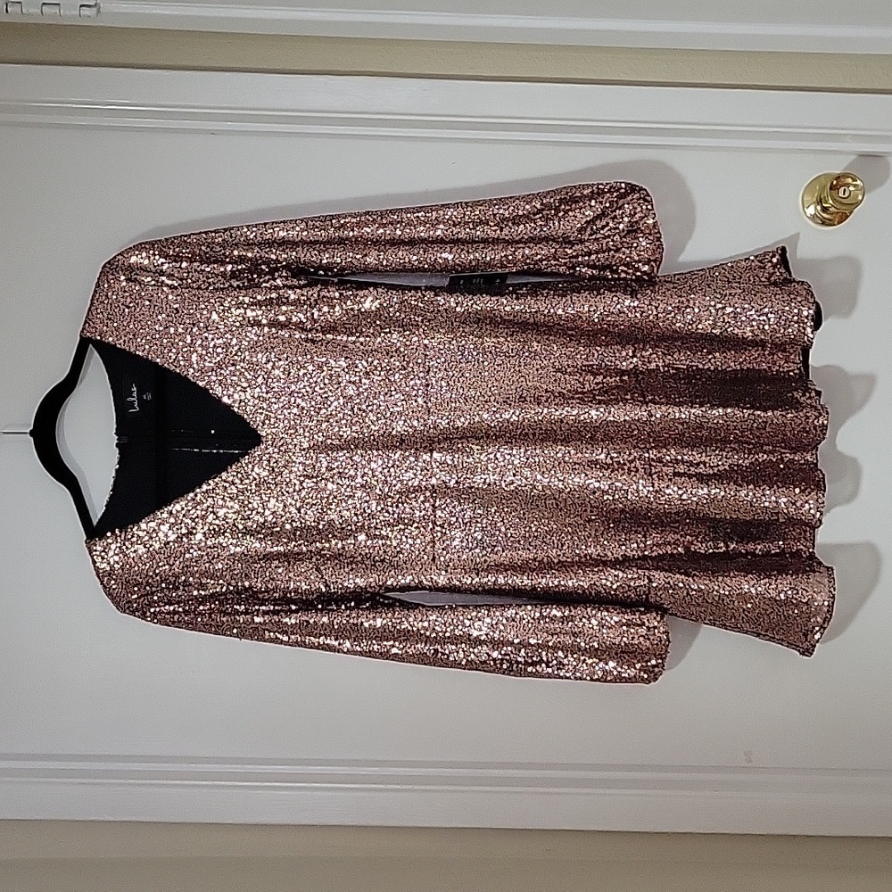 Lulu's Sequin Gold Mini Dress